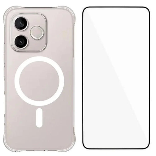 WANLONFENG for Honor 600 Lite 5G  WL2 Series 2.0mm Magnetic Case Clear TPU Phone Back Cover with Screen Films - Transparent - 1