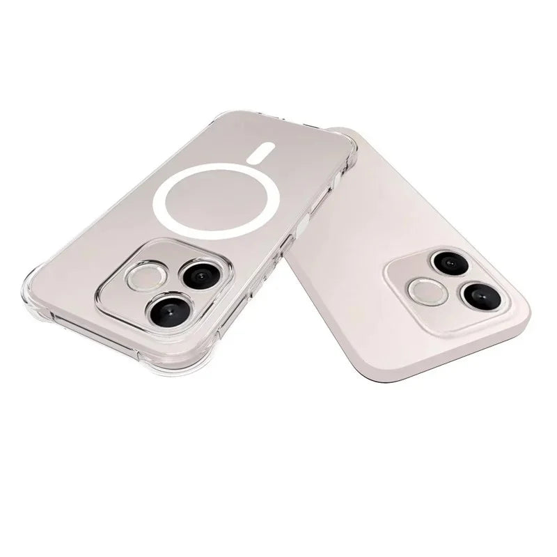 WANLONFENG for Honor 600 Lite 5G  WL2 Series 2.0mm Magnetic Case Clear TPU Phone Back Cover with Screen Films - Transparent - 5