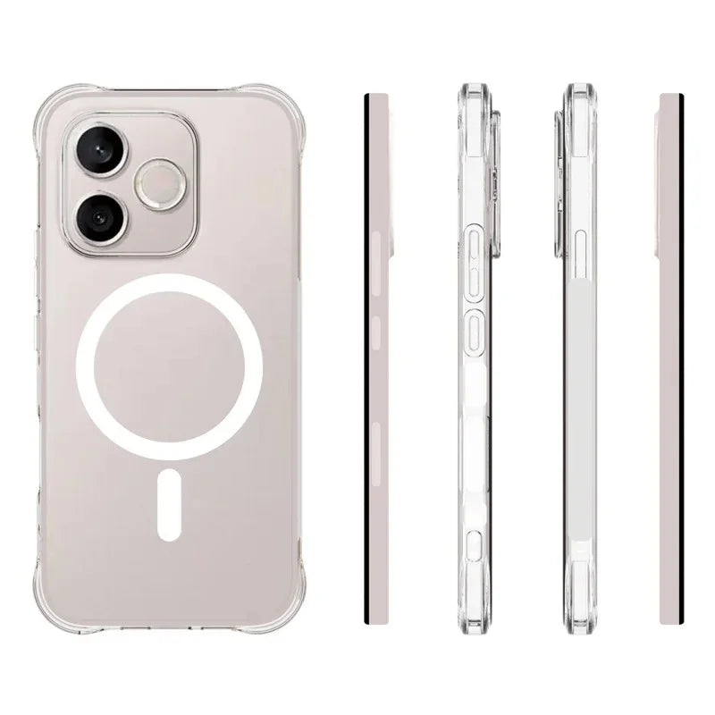 WANLONFENG for Honor 600 Lite 5G  WL2 Series 2.0mm Magnetic Case Clear TPU Phone Back Cover with Screen Films - Transparent - 6