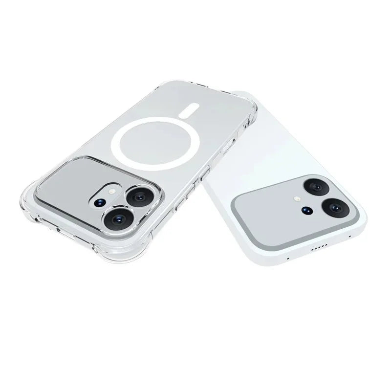 WANLONFENG for Honor 600 5G  WL2 Series 2.0mm Magnetic Case Clear TPU Phone Back Cover with Screen Films - Transparent - 5