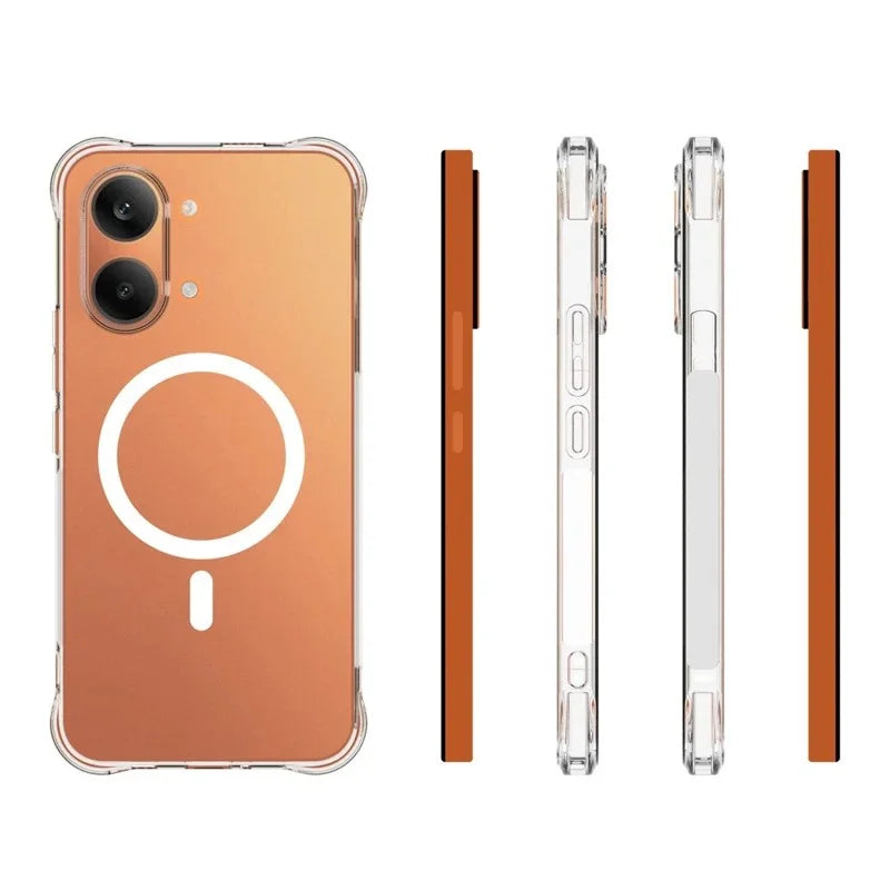 WANLONFENG for Xiaomi Poco X8 Pro Max 5G / Xiaomi Redmi Turbo 5 Max 5G  WL2 Series 2.0mm Magnetic Case Clear TPU Phone Back Cover with Screen Films - Transparent - 6