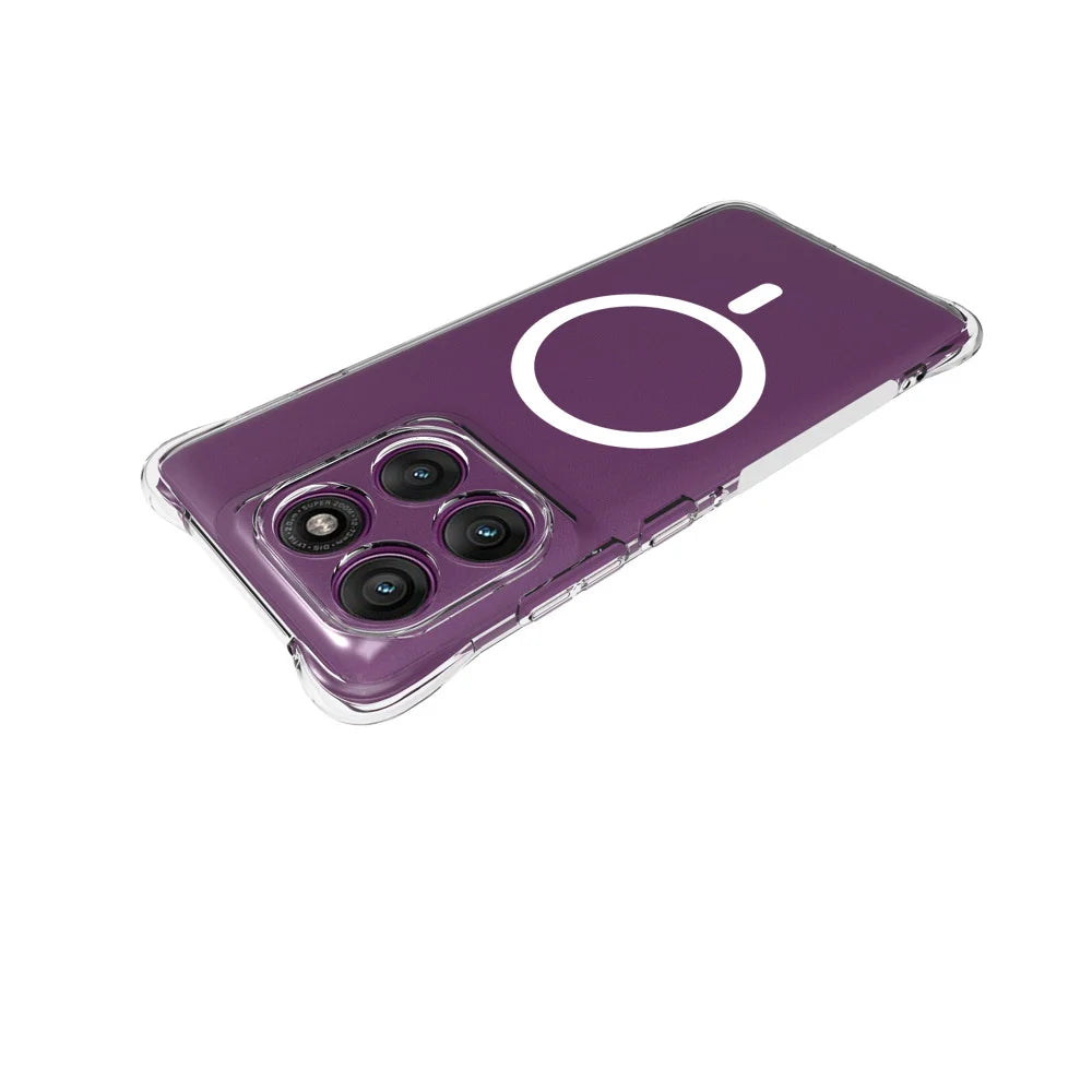 WANLONFENG for Motorola Edge 60 Fusion 5G / Motorola Edge 60 5G  WL2 Series 2.0mm Magnetic Case Clear TPU Phone Back Cover with Screen Films - Transparent - 3