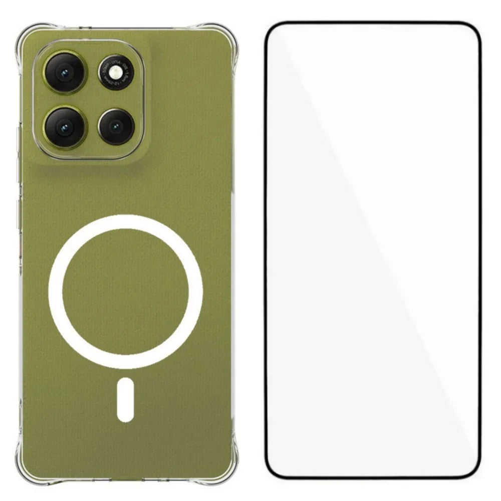 WANLONFENG for Motorola Moto G86 5G / Motorola Moto G86 Power 5G  WL2 Series 2.0mm Magnetic Case Clear TPU Phone Back Cover with Screen Films - Transparent - 1