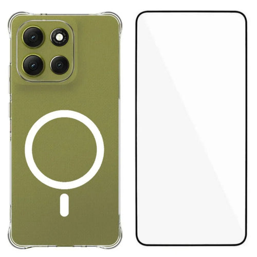 WANLONFENG for Motorola Moto G86 5G / Motorola Moto G86 Power 5G  WL2 Series 2.0mm Magnetic Case Clear TPU Phone Back Cover with Screen Films - Transparent - 1