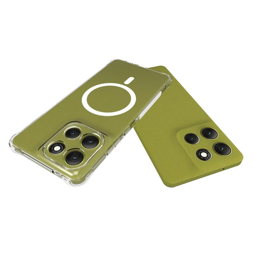 WANLONFENG for Motorola Moto G86 5G / Motorola Moto G86 Power 5G  WL2 Series 2.0mm Magnetic Case Clear TPU Phone Back Cover with Screen Films - Transparent - 5
