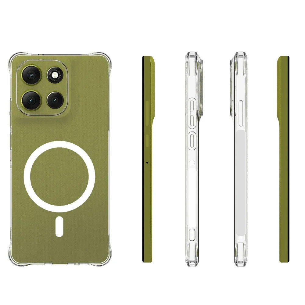 WANLONFENG for Motorola Moto G86 5G / Motorola Moto G86 Power 5G  WL2 Series 2.0mm Magnetic Case Clear TPU Phone Back Cover with Screen Films - Transparent - 6