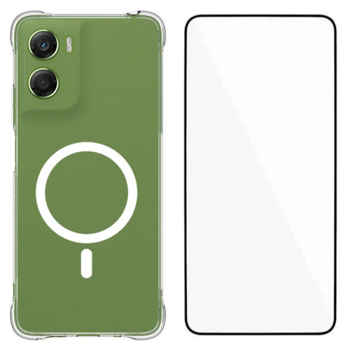 WANLONFENG for Motorola Moto G06 Power 4G / Motorola Moto G06 4G  WL2 Series 2.0mm Magnetic Case Clear TPU Phone Back Cover with Screen Films - Transparent - 1