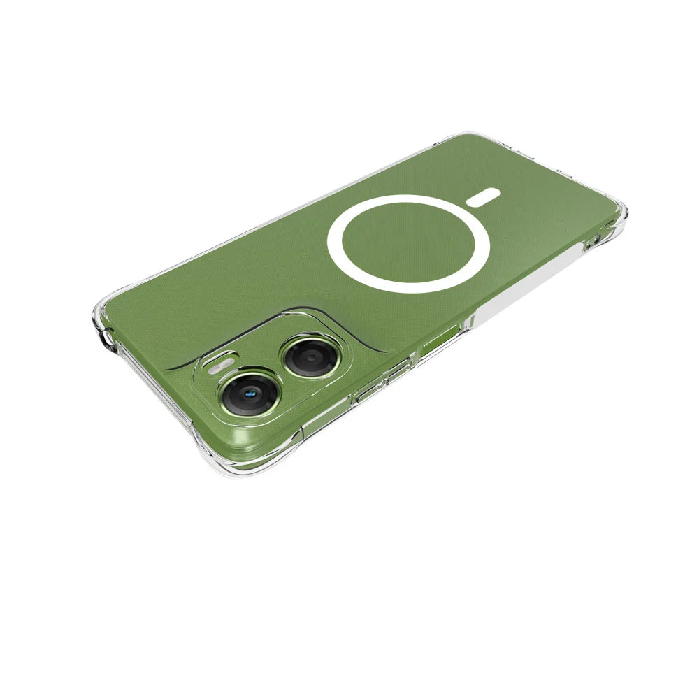 WANLONFENG for Motorola Moto G06 Power 4G / Motorola Moto G06 4G  WL2 Series 2.0mm Magnetic Case Clear TPU Phone Back Cover with Screen Films - Transparent - 4