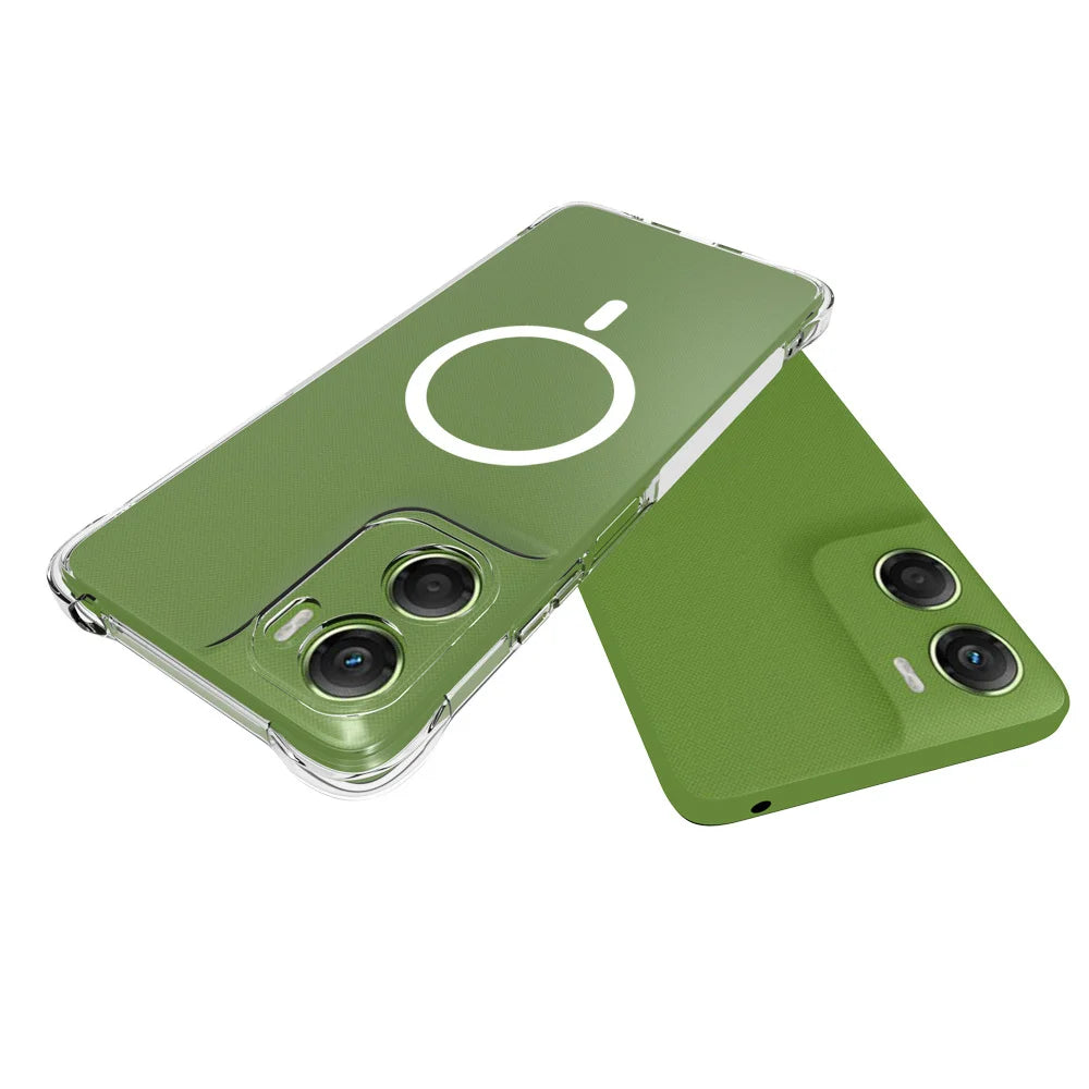 WANLONFENG for Motorola Moto G06 Power 4G / Motorola Moto G06 4G  WL2 Series 2.0mm Magnetic Case Clear TPU Phone Back Cover with Screen Films - Transparent - 5