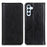For Samsung Galaxy A54 5G Litchi Texture Split Leather Stand Case Wallet Magnetic Auto-absorbed Inner TPU Cover - Black - 1