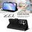 For Samsung Galaxy A27 5G Wallet Case RFID Blocking Calf Texture Leather Stand Phone Cover with Strap - Black - 4