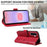 For Samsung Galaxy A27 5G Leather Wallet Case with Strap Dandelion Imprint Phone Stand Cover - Red - 3