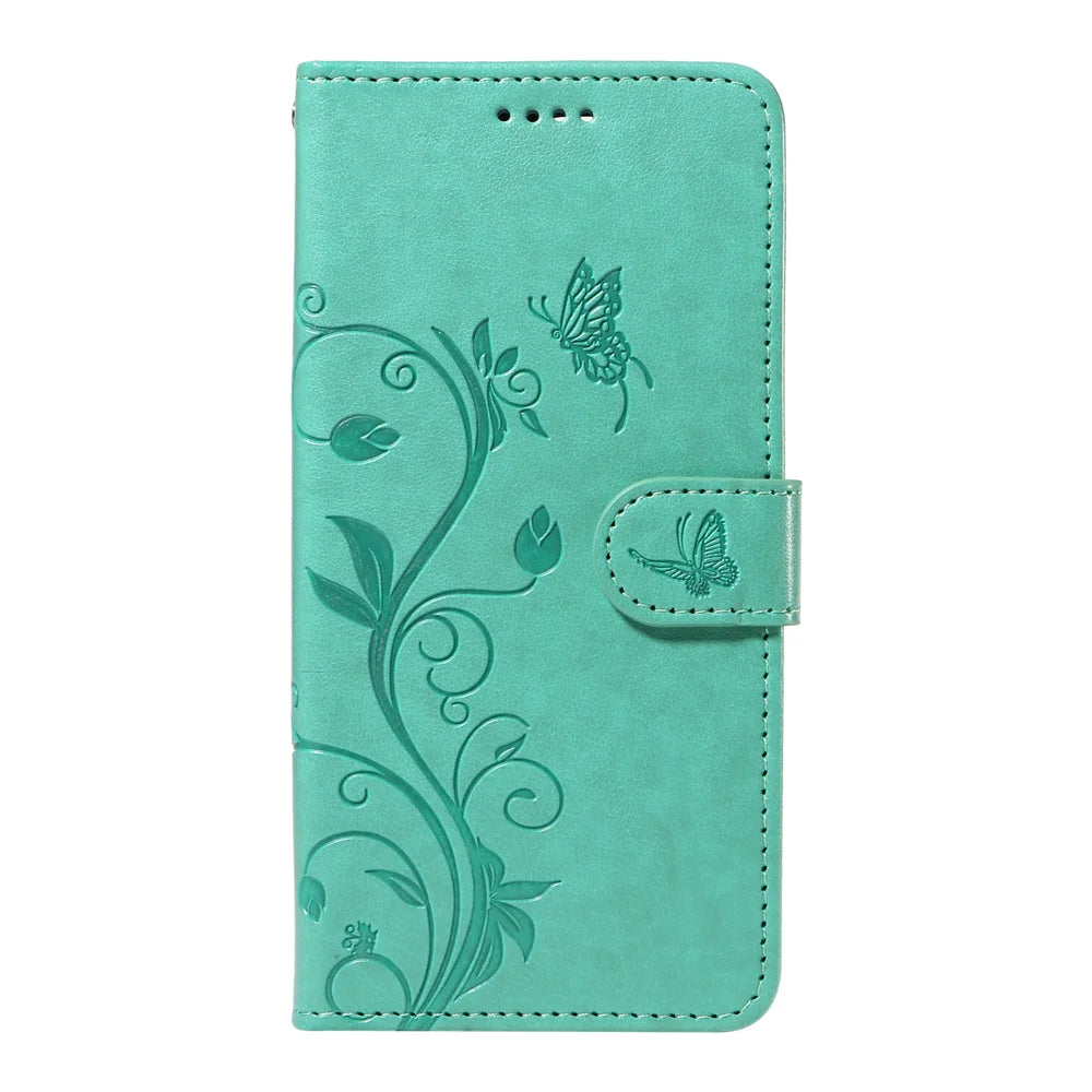 For Samsung Galaxy A27 5G PU Leather Cases Flower Pattern Wallet Stand Phone Cover with Strap - Green - 4