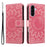 For Samsung Galaxy A27 5G Leather Wallet Case Sunflower Imprinted Phone Cover - Pink - 1