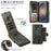 For Samsung Galaxy S26+ Phone Case PU Leather Zipper Wallet Detachable Cover - Green - 5
