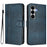 For Samsung Galaxy A27 5G Cases Wallet Stand Retro Texture Leather Phone Cover with Lanyard - Blue - 1