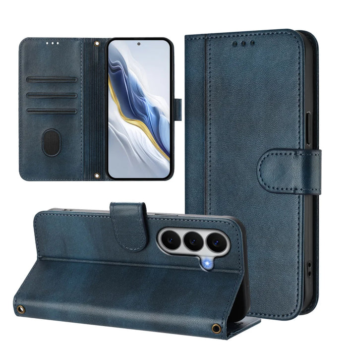 For Samsung Galaxy A27 5G Cases Wallet Stand Retro Texture Leather Phone Cover with Lanyard - Blue - 2