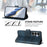 For Samsung Galaxy A27 5G Cases Wallet Stand Retro Texture Leather Phone Cover with Lanyard - Blue - 3