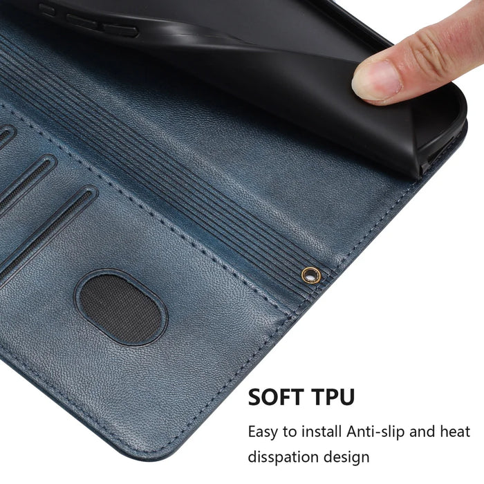 For Samsung Galaxy A27 5G Cases Wallet Stand Retro Texture Leather Phone Cover with Lanyard - Blue - 7