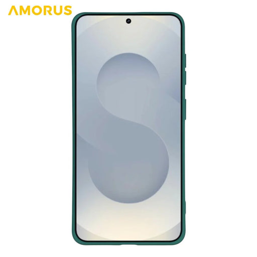 AMORUS For Samsung Galaxy S26+ Case Precise Cutouts TPU Fiber Lining Shockproof Phone Cover - Army Green - 2