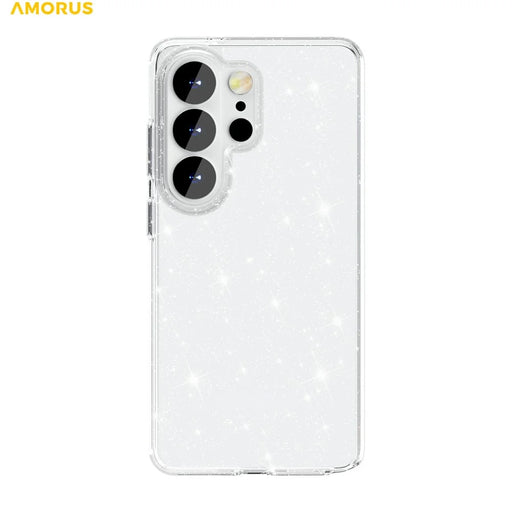 AMORUS For Samsung Galaxy S26 Ultra Case Soft TPU Hard PC Back Shockproof Phone Cover - Glitter White - 2