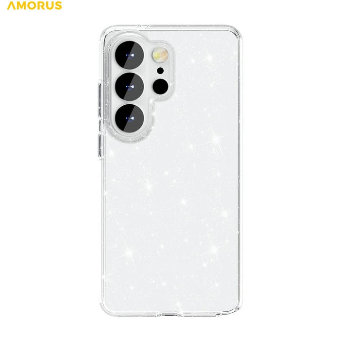 AMORUS For Samsung Galaxy S26 Ultra Case Soft TPU Hard PC Back Shockproof Phone Cover - Glitter White - 2