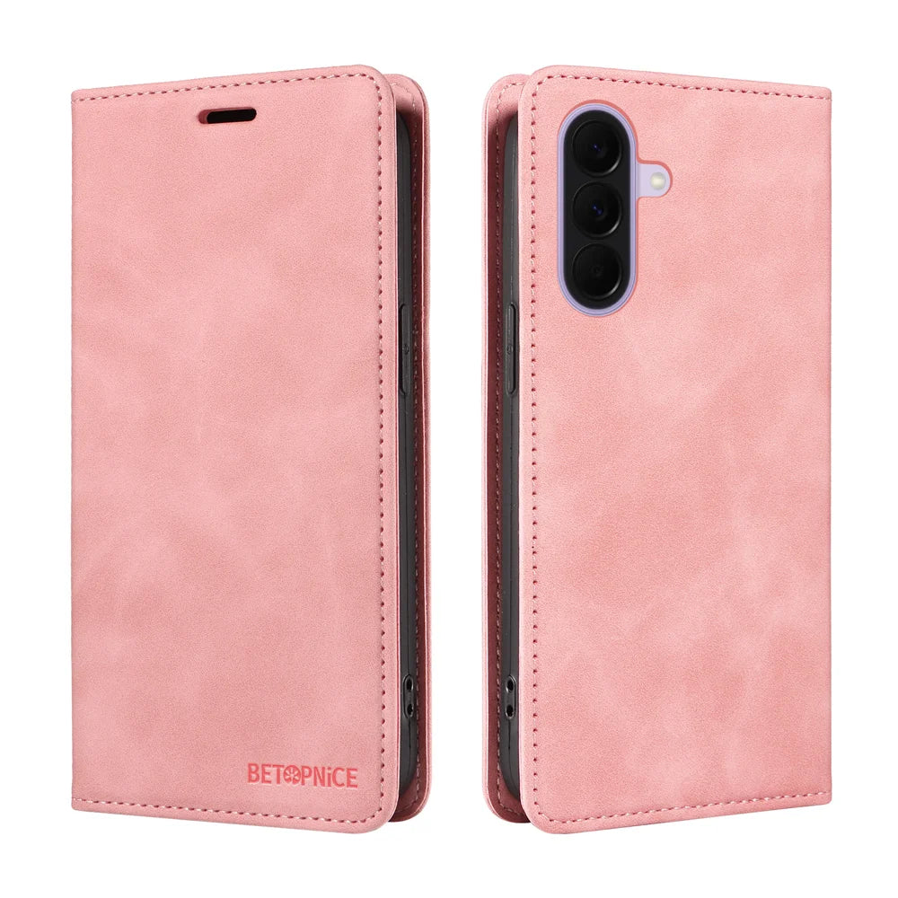 BETOPNICE for Samsung Galaxy A27 5G Case  Magnetic Closure RFID Blocking Wallet Stand Leather Phone Cover - Pink - 2