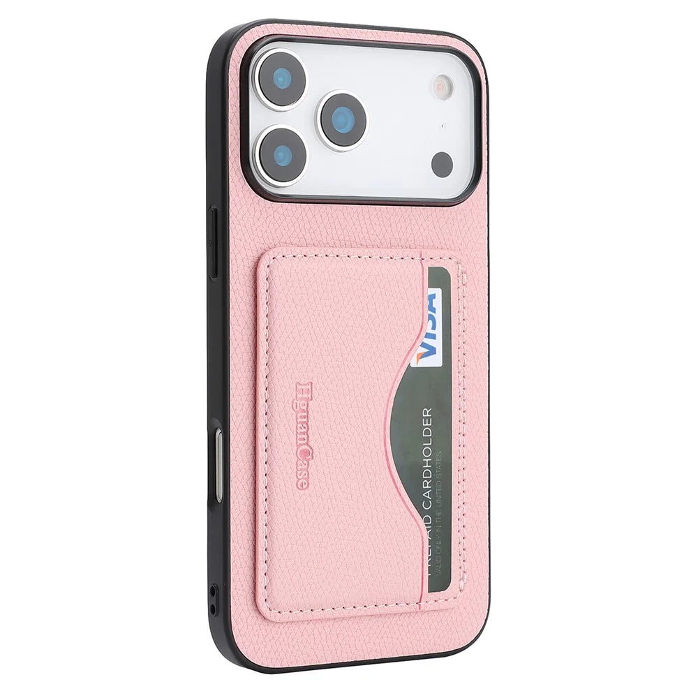 HGUANCASE For iPhone 18 Pro Max / 17 Pro Max Case Wallet Stand Detachable Vintage Leather Phone Cover with Wrist Strap - Pink - 6
