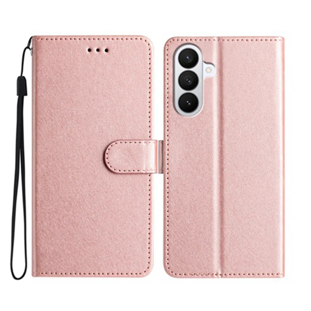 For Samsung Galaxy A27 5G Wallet Case Leather Folio Phone Cover Magnetic Clasp - Rose Gold - 1