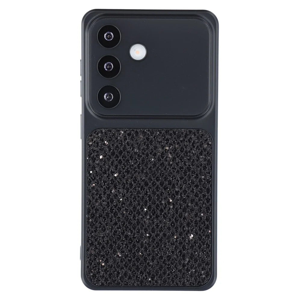 For Samsung Galaxy S25 Case Diamond Glitter TPU Shockproof Cover - Black - 1