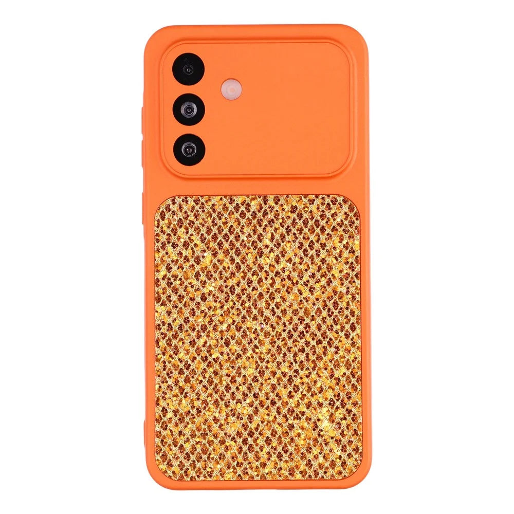 Case For Samsung Galaxy A18 5G / A18 4G / A17 5G / A17 4G Diamond Glitter TPU Shockproof Cover - Orange - 1