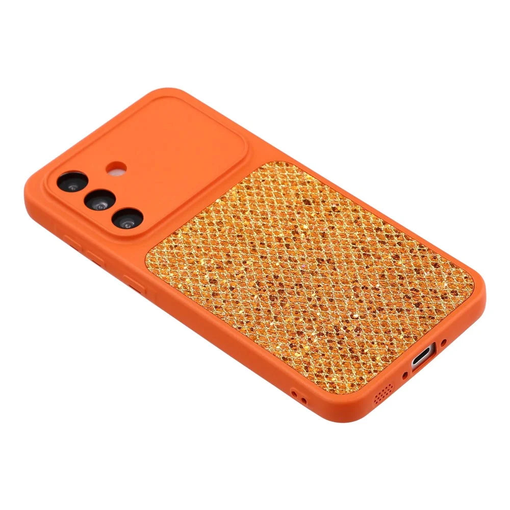 Case For Samsung Galaxy A18 5G / A18 4G / A17 5G / A17 4G Diamond Glitter TPU Shockproof Cover - Orange - 5