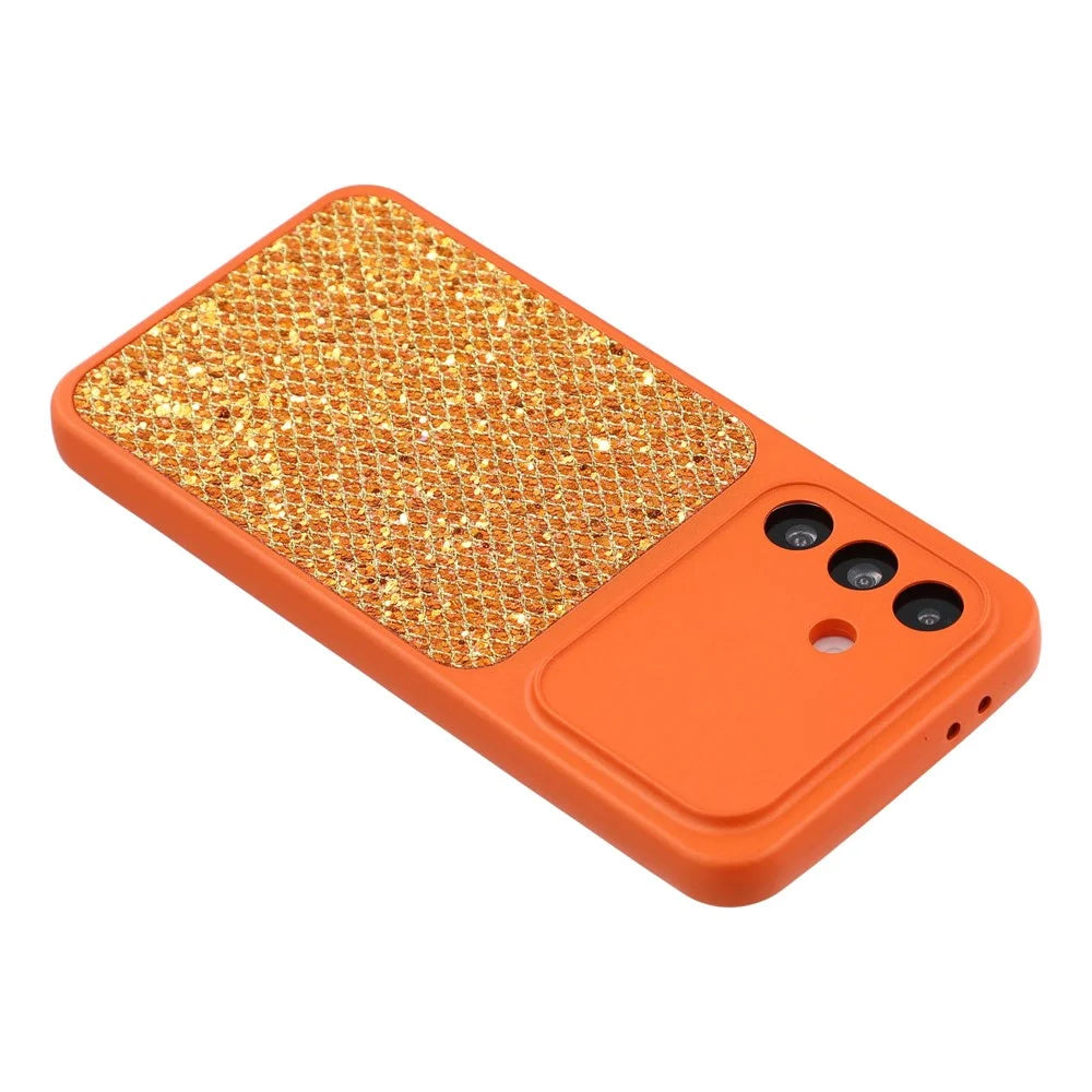 Case For Samsung Galaxy A18 5G / A18 4G / A17 5G / A17 4G Diamond Glitter TPU Shockproof Cover - Orange - 6