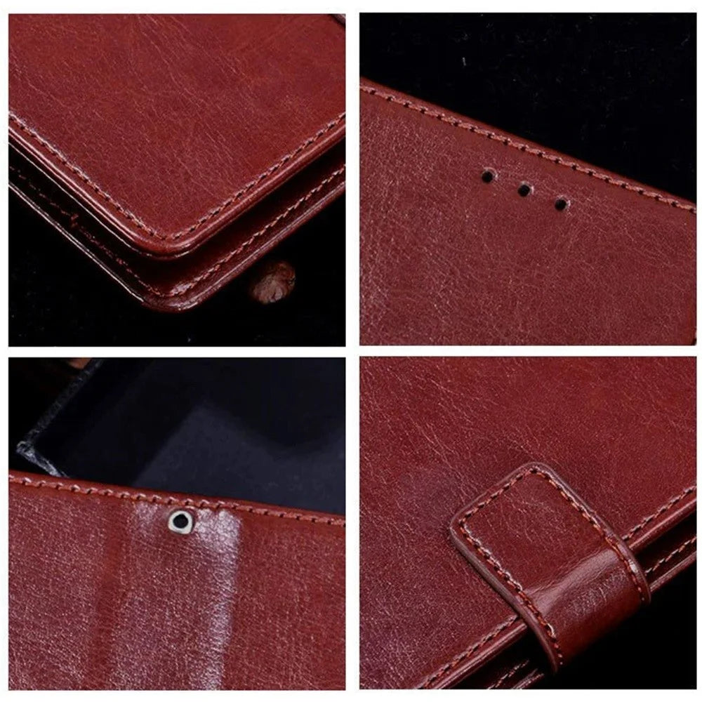 IDEWEI For TECNO Pova 4 4G Overall Coverage PU Leather Flip Stand Wallet Cover Crazy Horse Texture Phone Protective Case - Brown - 5