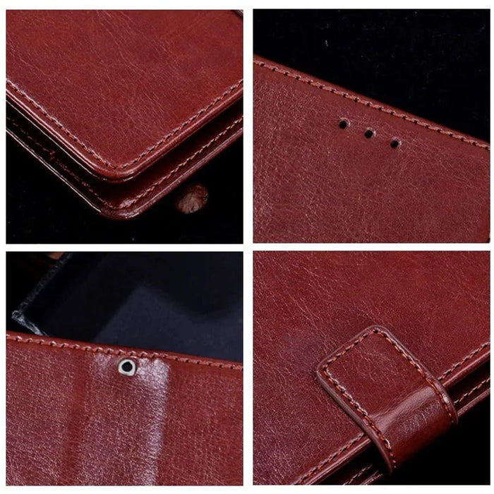 IDEWEI For TECNO Pova 4 4G Overall Coverage PU Leather Flip Stand Wallet Cover Crazy Horse Texture Phone Protective Case - Brown - 5