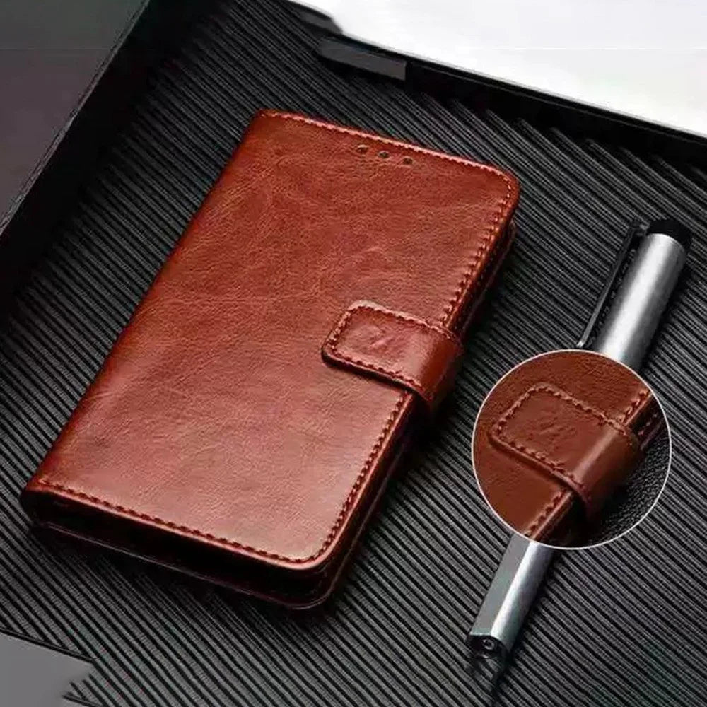IDEWEI For TECNO Pova 4 4G Overall Coverage PU Leather Flip Stand Wallet Cover Crazy Horse Texture Phone Protective Case - Brown - 6