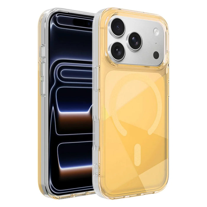 For iPhone 17 Pro Max Case Compatible with MagSafe Neon Gradient TPU+PC Shockproof Phone Cover - Gold - 1