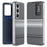 For Samsung Galaxy A37 5G Case Card Slot View Window Gradient Color Checkered Pattern Leather Phone Cover - Black - 1