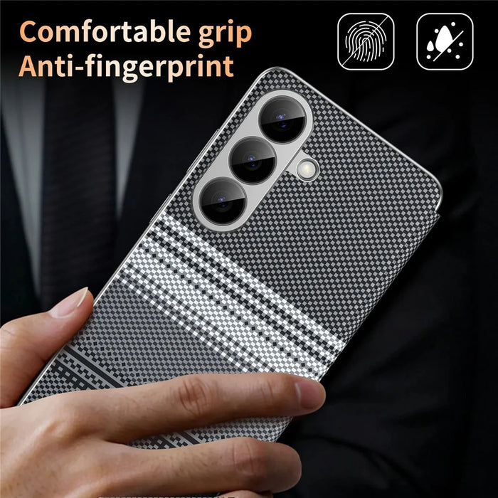 For Samsung Galaxy A37 5G Case Card Slot View Window Gradient Color Checkered Pattern Leather Phone Cover - Black - 4