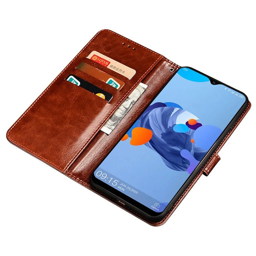 IDEWEI For Oukitel C19 / C19 Pro Book Style PU Leather Flip Stand Wallet Cover Crazy Horse Texture Phone Protective Case - Brown - 2