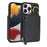 For iPhone 12 Pro Max  /  13 Pro Max Zipper Wallet Case Litchi Texture Leather Back Phone Cover with Metal Ring Holder - Black - 1