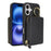 For iPhone 16 Zipper Wallet Case Litchi Texture Leather Back Phone Cover with Metal Ring Holder - Black - 1