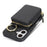 For iPhone 16 Zipper Wallet Case Litchi Texture Leather Back Phone Cover with Metal Ring Holder - Black - 6