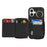 For iPhone 17 Zipper Wallet Case Litchi Texture Leather Back Phone Cover with Metal Ring Holder - Black - 2