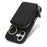 For iPhone 17 Zipper Wallet Case Litchi Texture Leather Back Phone Cover with Metal Ring Holder - Black - 4