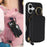 For iPhone 17 Zipper Wallet Case Litchi Texture Leather Back Phone Cover with Metal Ring Holder - Black - 7
