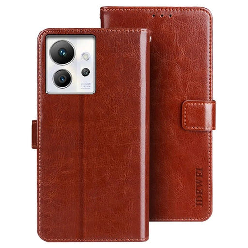 IDEWEI For Infinix Zero Ultra 5G Stand Wallet PU Leather Flip Cover Crazy Horse Texture Phone Protective Case - Brown - 1