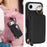 For iPhone Air Zipper Wallet Case Litchi Texture Leather Back Phone Cover with Metal Ring Holder - Black - 7