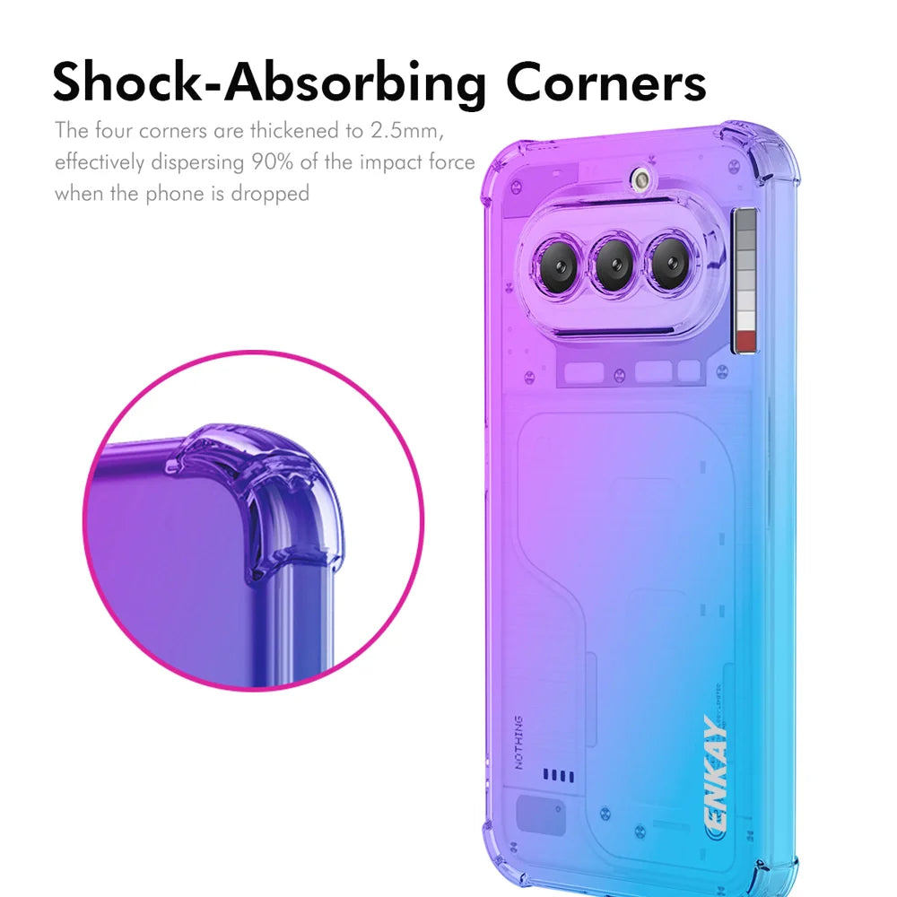 ENKAY for Nothing Phone (4a) TPU Case   Thickened Four Corner Drop-proof Phone Back Cover - Purple / Blue - 2