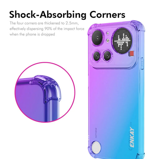 ENKAY for Nothing Phone (4a) Pro TPU Case   Thickened Four Corner Drop-proof Phone Back Cover - Purple / Blue - 2